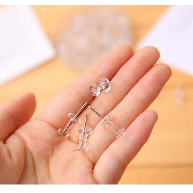 50/100Pcs Push Pins Transparen - Office Furniture Online review and price
