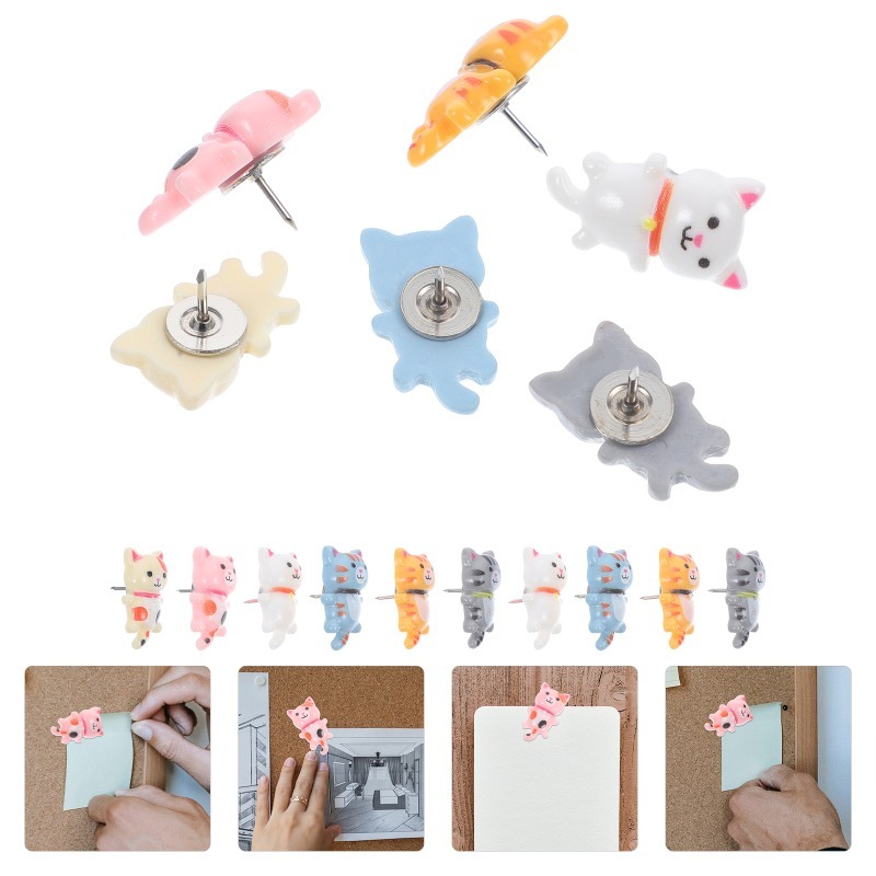 20Pcs Cute Resin Cat Push Pins - Office Furniture Online review and price