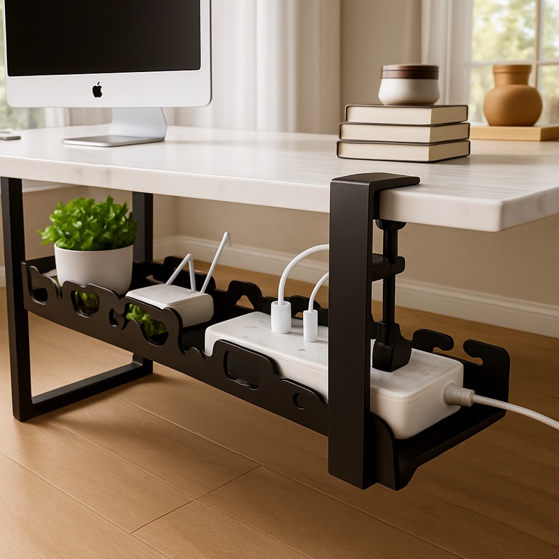 Under-Desk Metal Cable Holder  - Cable Tray Under Desk review and price