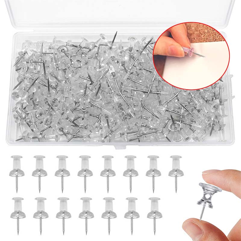 50/100Pcs Push Pins Transparen - Office Furniture Online review and price