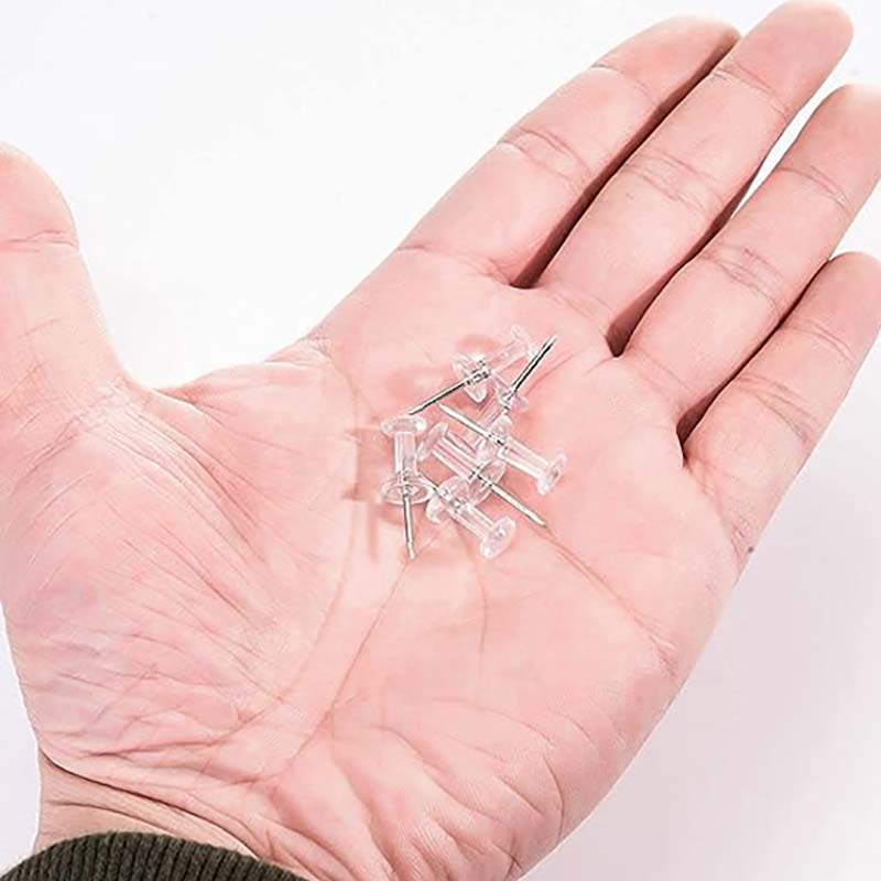 50/100Pcs Push Pins Transparen - Office Furniture Online review and price