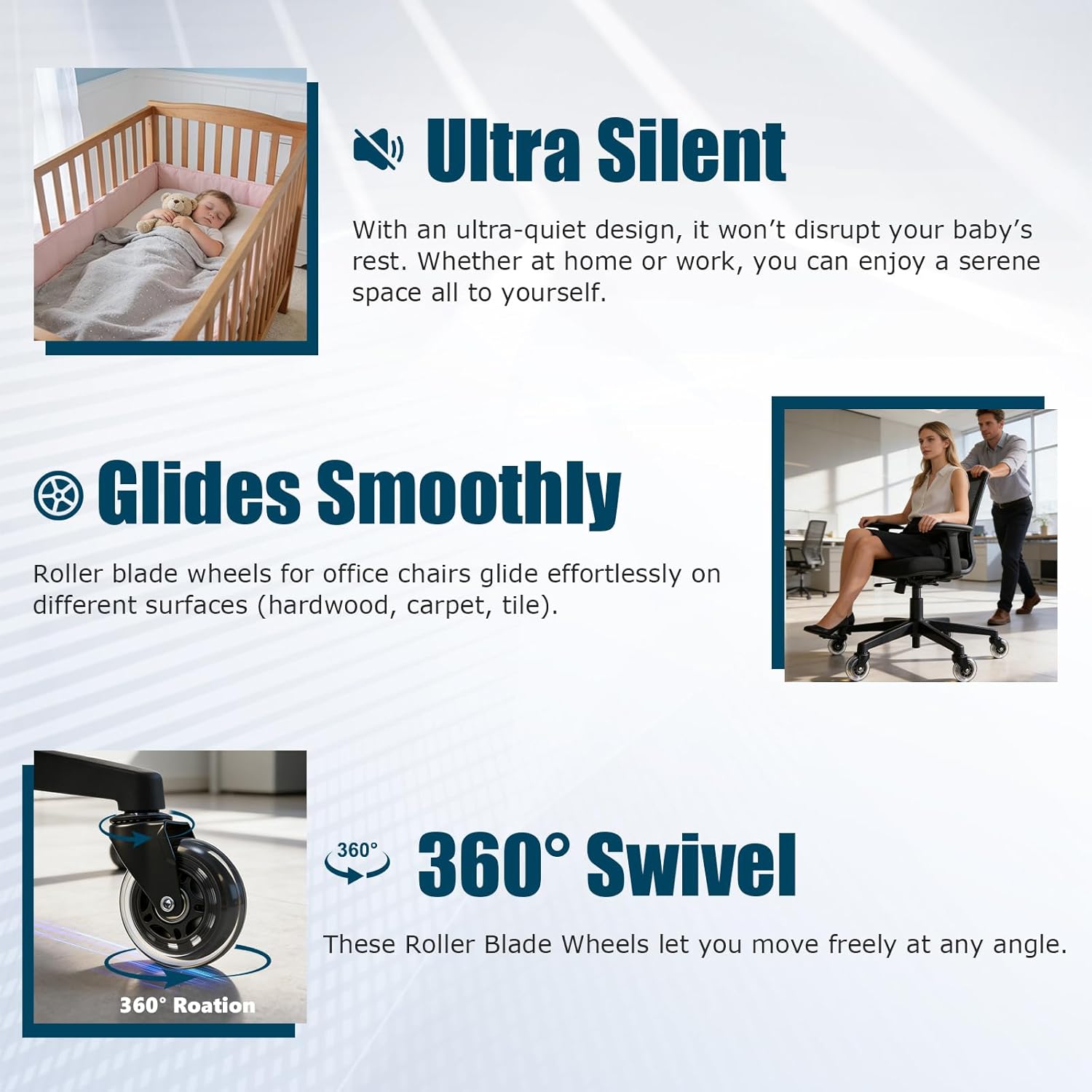 3 Inch Office Chair Wheels Set - Office Furniture Solutions review and price