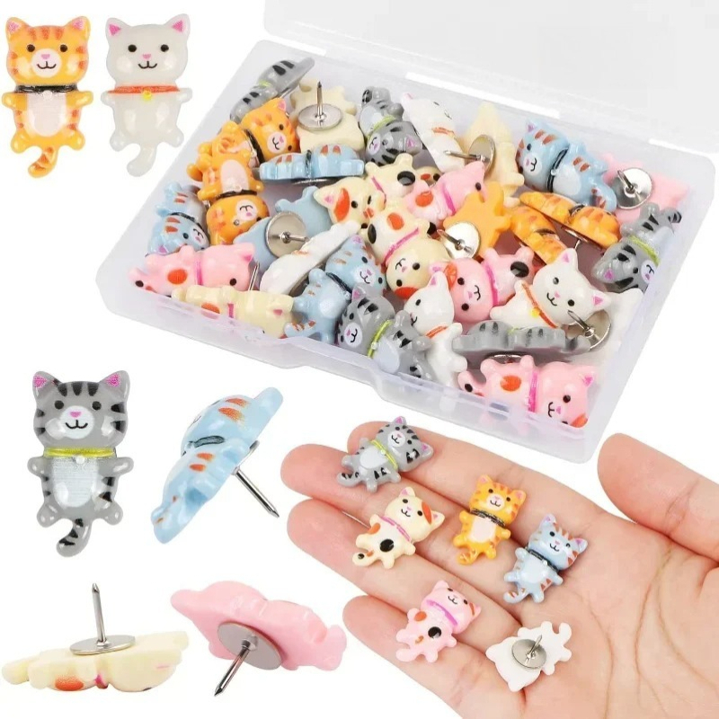 30Pcs Cute Resin Cat Push Pins - Office Furniture Online review and price