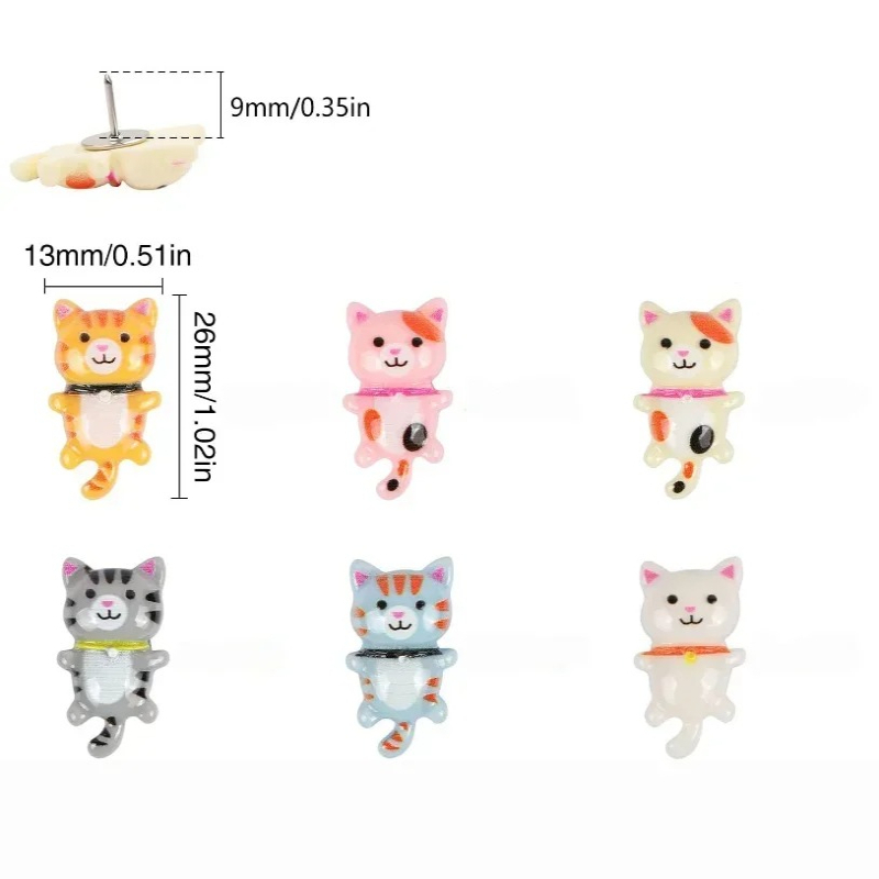 30Pcs Cute Resin Cat Push Pins - Office Furniture Online review and price
