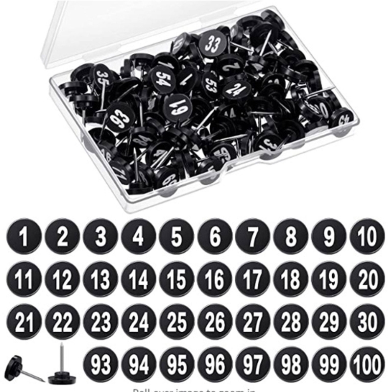 100Pcs Round Numbered Pushpins - Office Furniture Online review and price